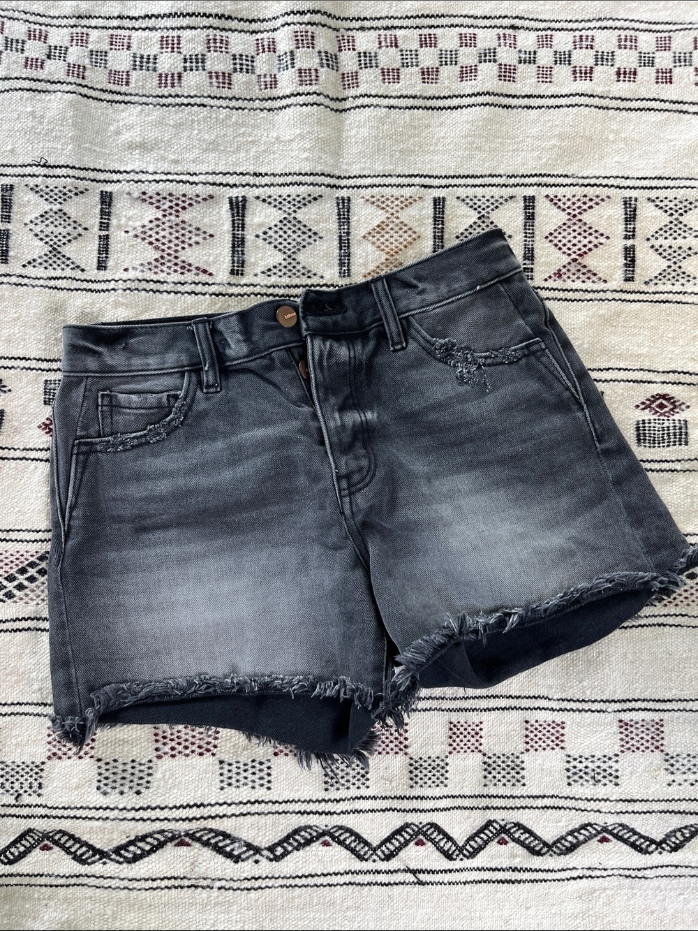 bohme Black Faded Distressed Jean Shorts